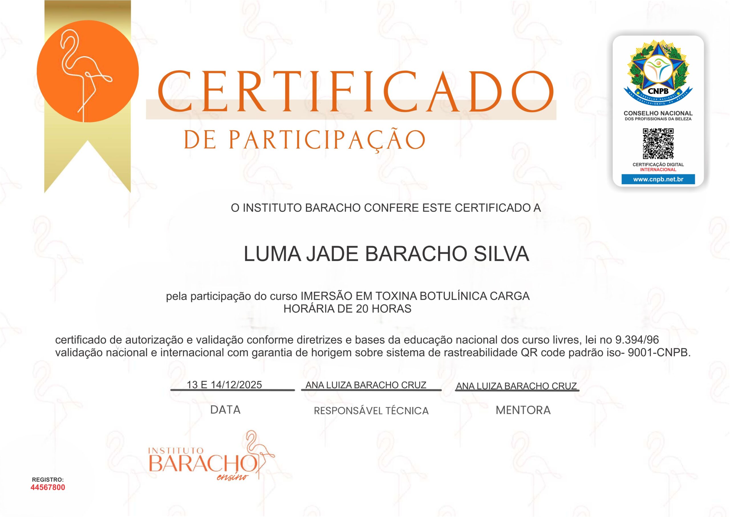 LUMA JADE BARACHO SILVA