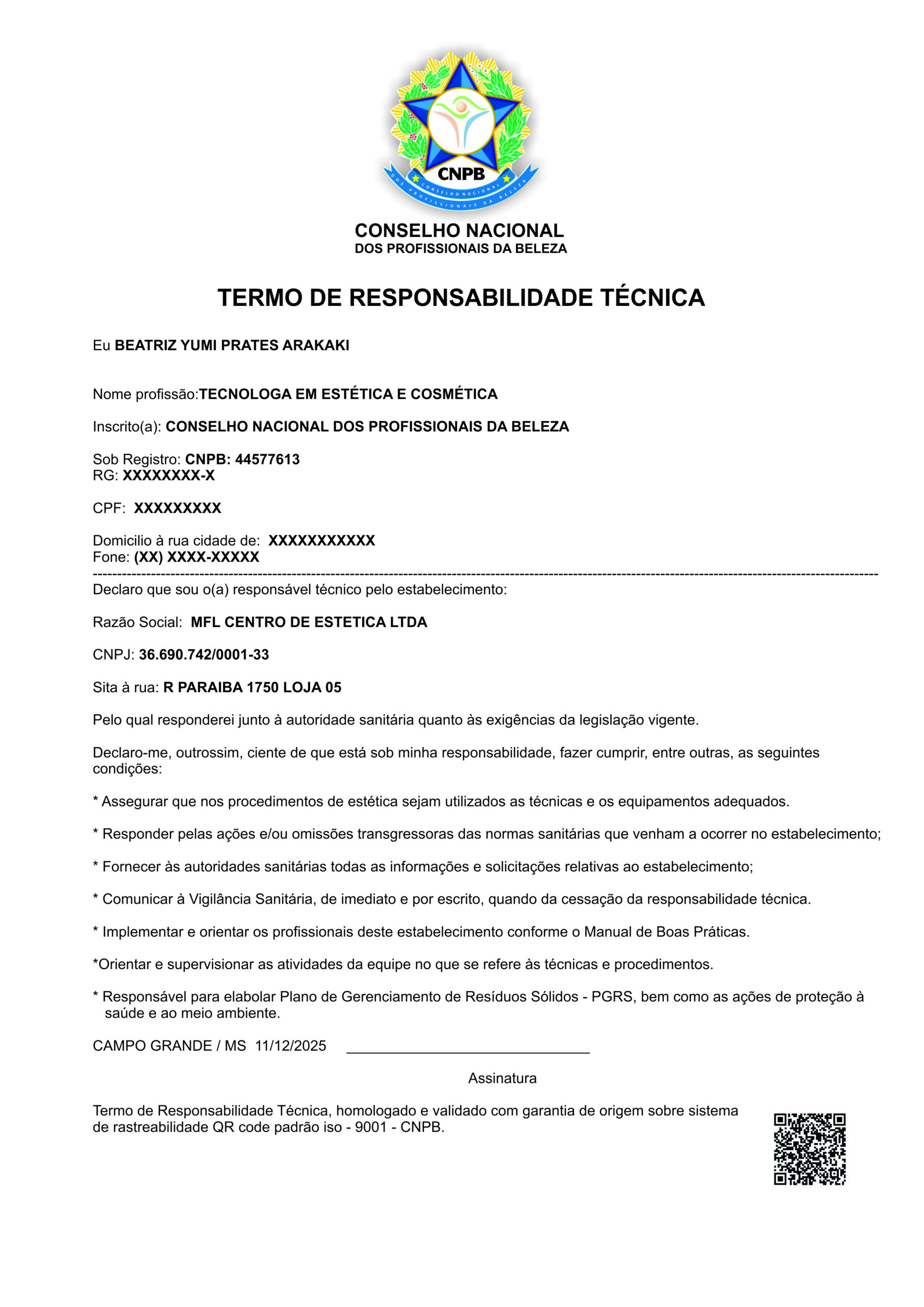 MFL CENTRO DE ESTETICA LTDA