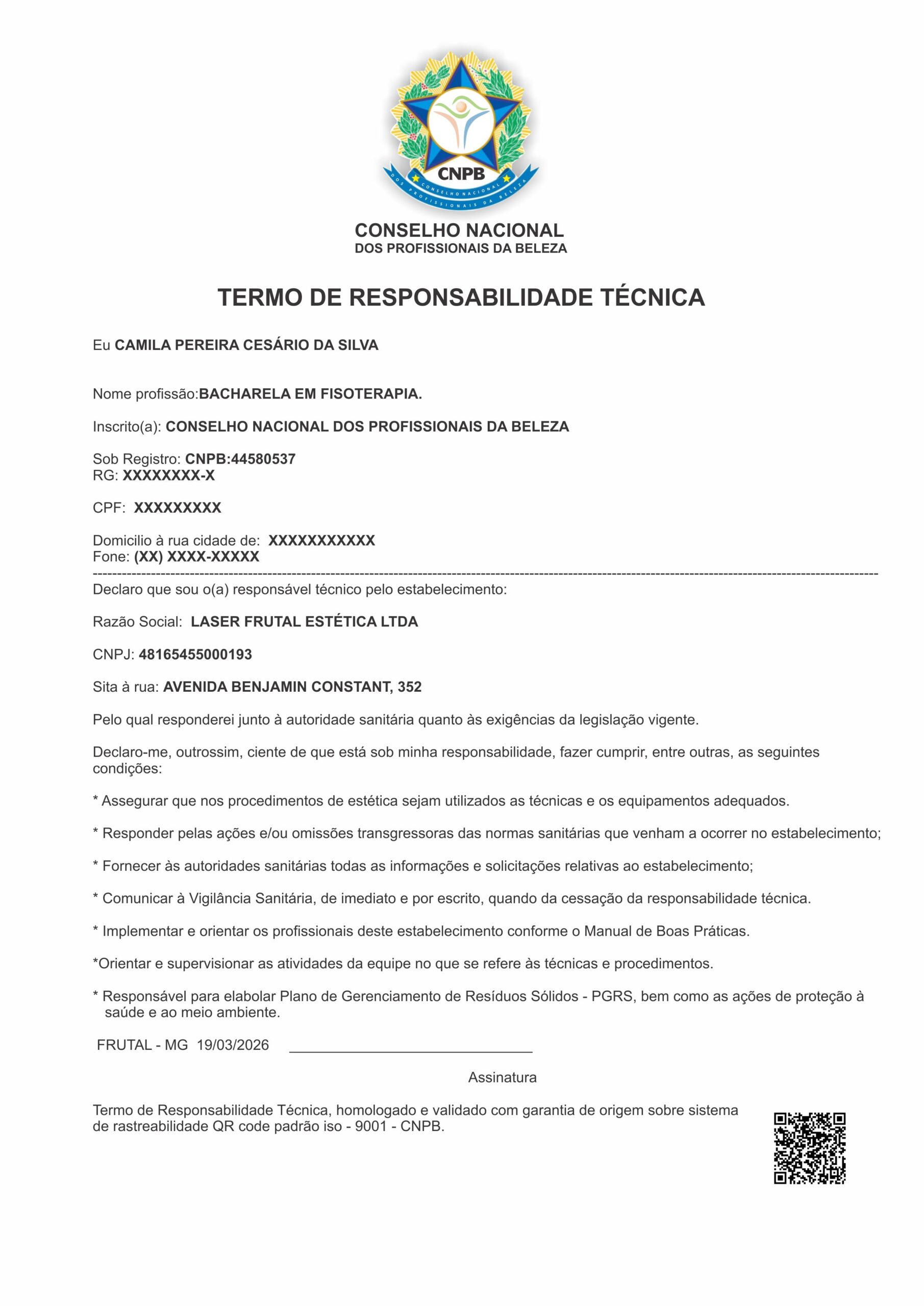 LASER FRUTAL ESTÉTICA LTDA