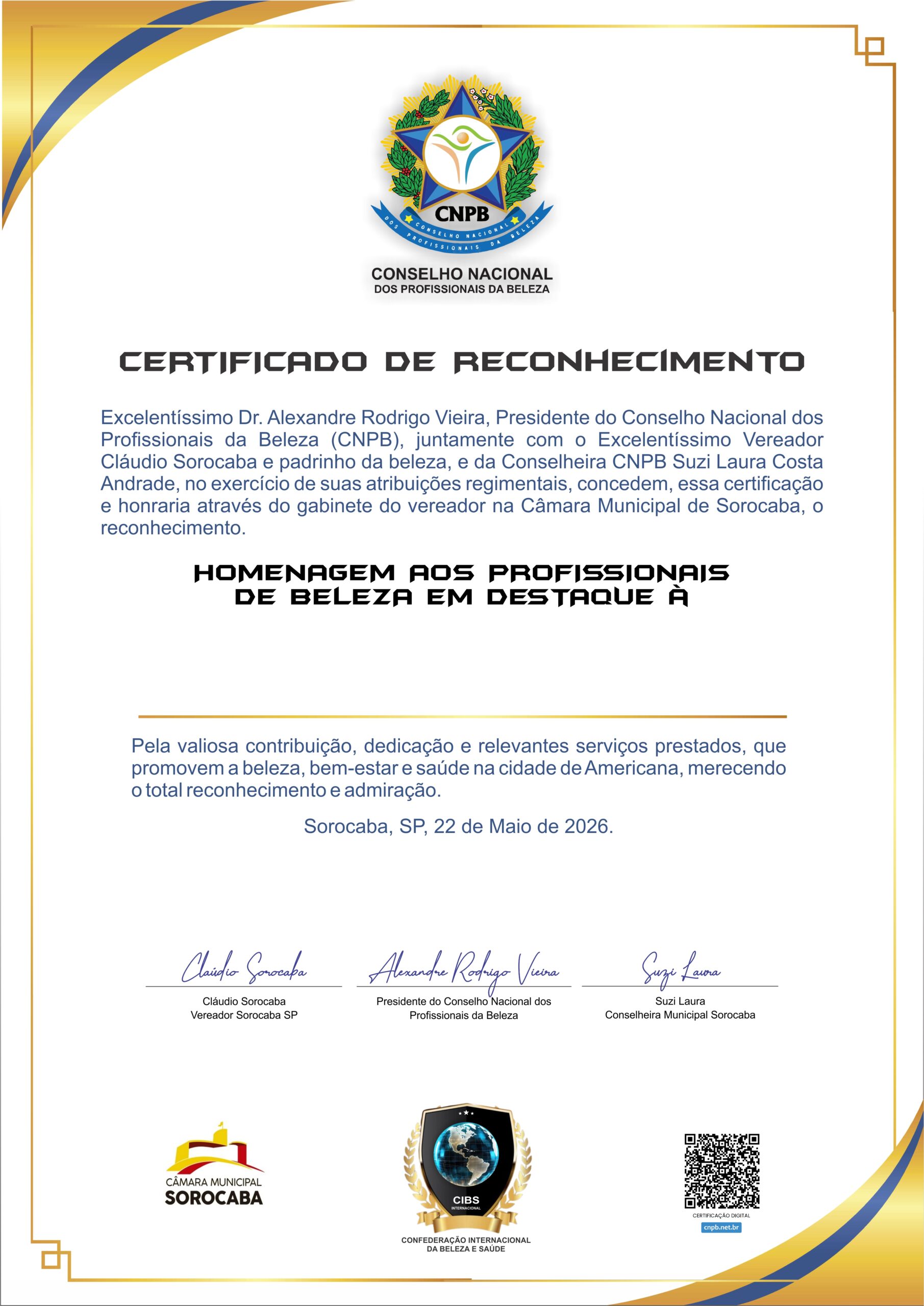 PREMIAÇÃO CÂMARA MUNICIPAL DE SOROCABA SP