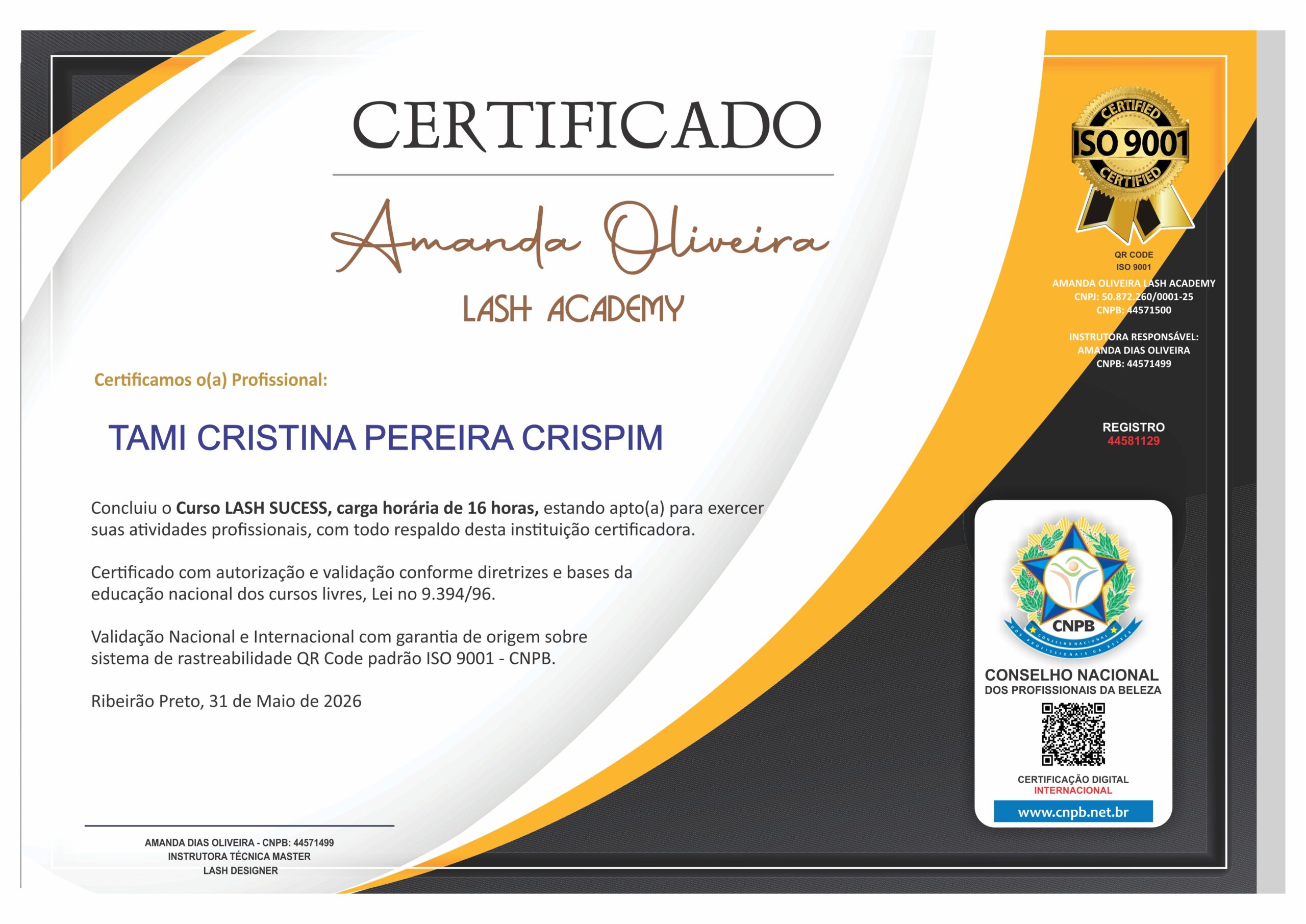 TAMI CRISTINA PEREIRA CRISPIM