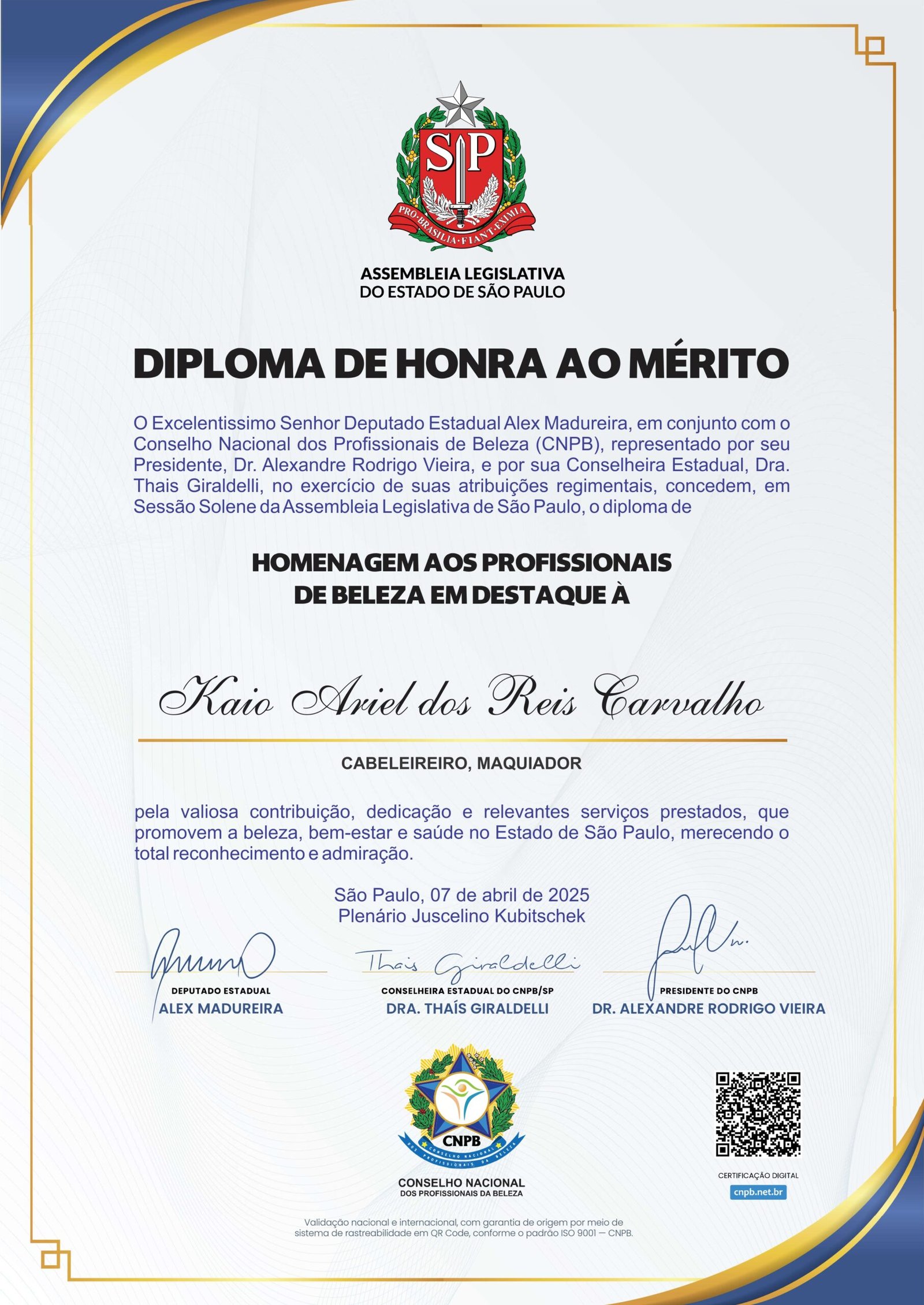 KAIO ARIEL DOS REIS CARVALHO - ALESP