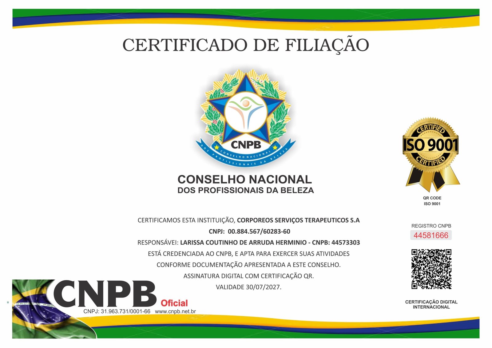 CORPOREOS SERVIÇOS TERAPEUTICOS S.A