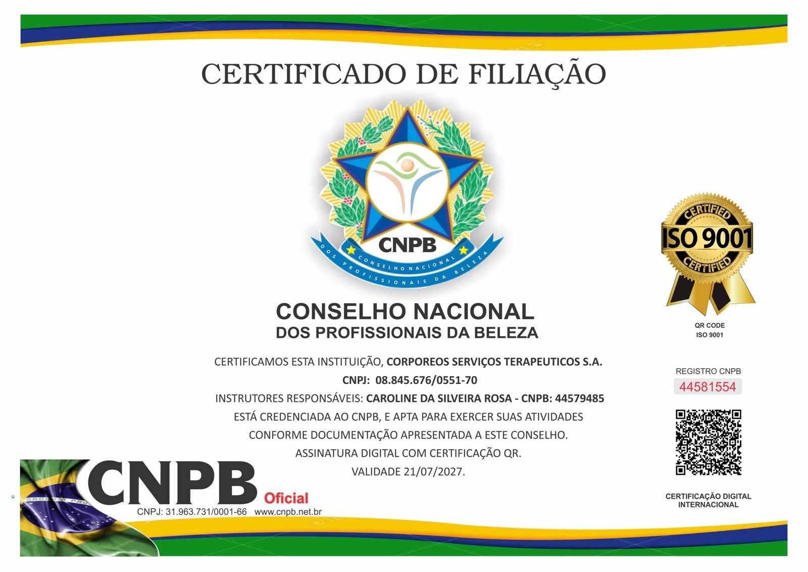 CORPOREOS SERVIÇOS TERAPEUTICOS S.A.