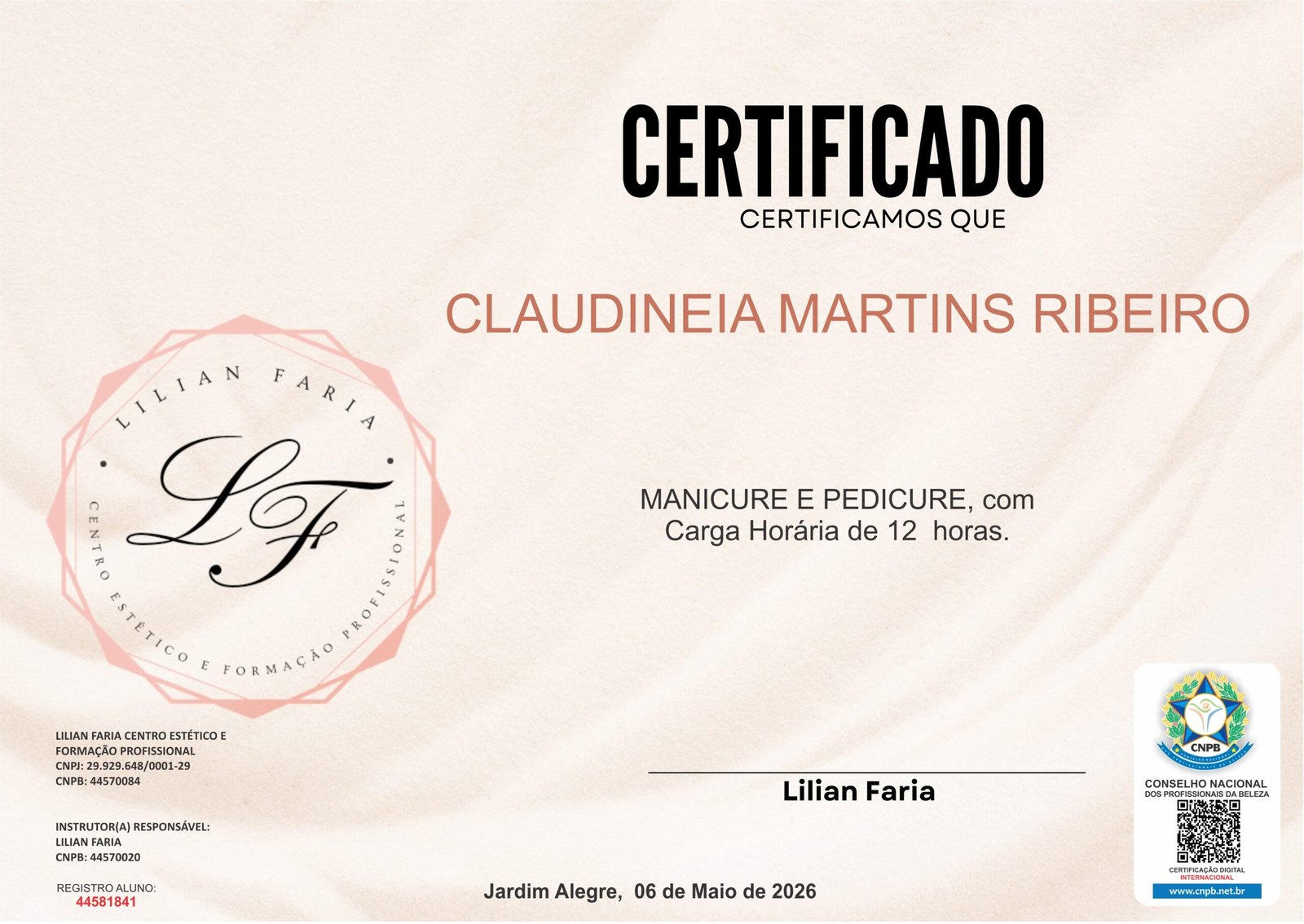 CLAUDINEIA MARTINS RIBEIRO